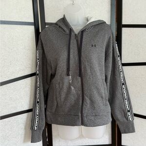 Under Armour Rival FZ Hoodie ~ Side & Inner Pockets, Zip front. M Dark Gray